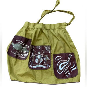 Vintage novelty Australia tourist travel barcloth half apron
